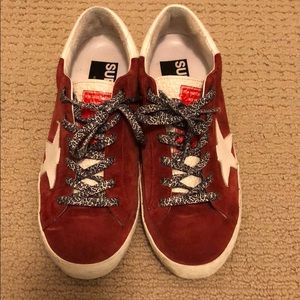 Golden Goose Red Suede Sneakers